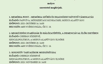Október 14-én ismét lesz Alzheimer Café
